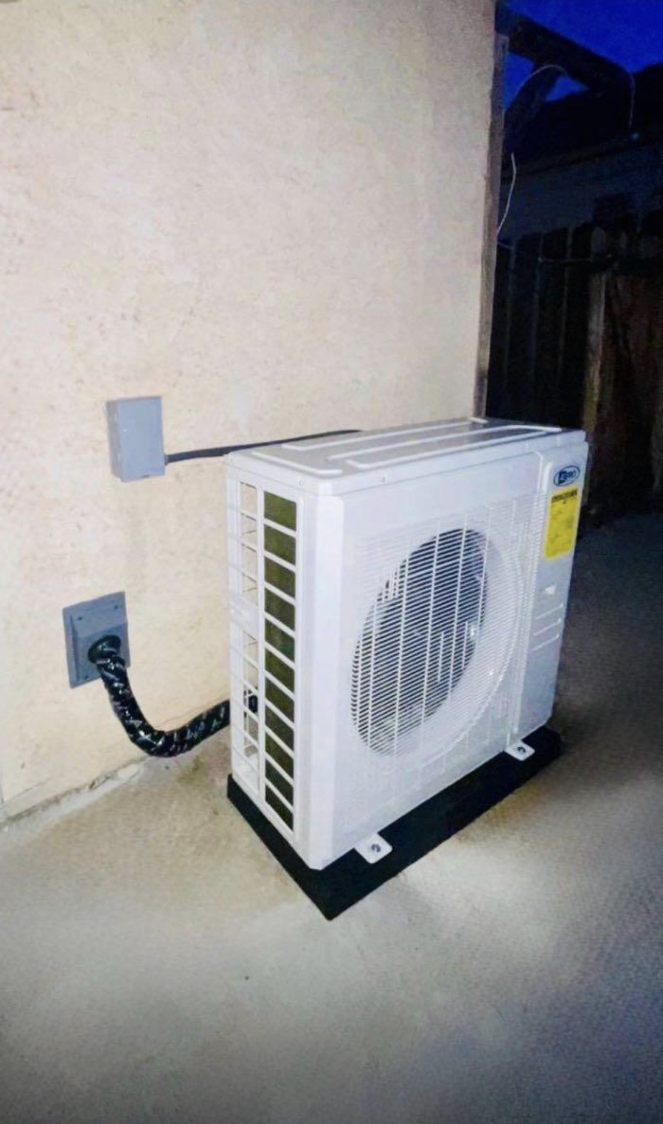 Completed HVAC outdoor unit installation