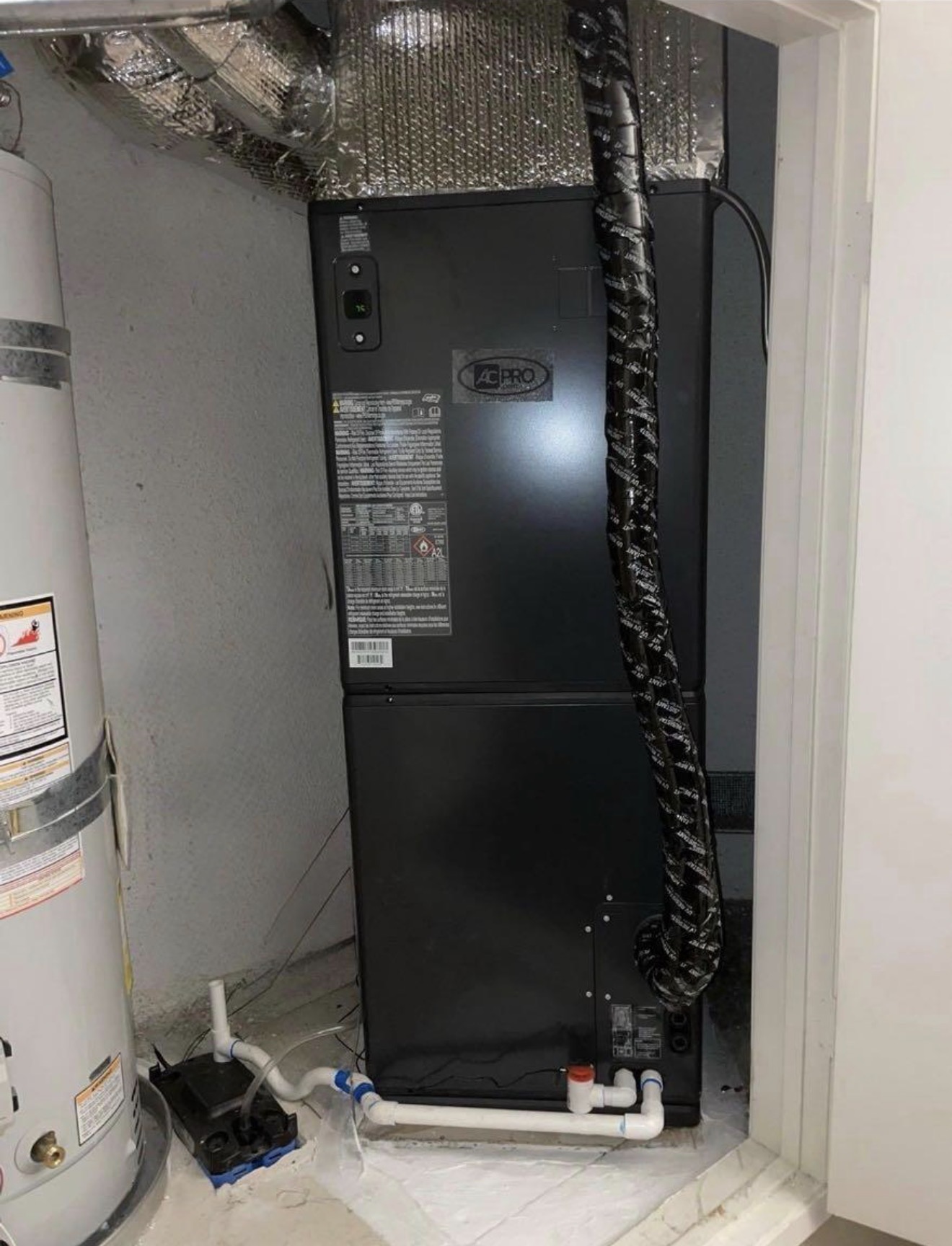 Completed air handler installation