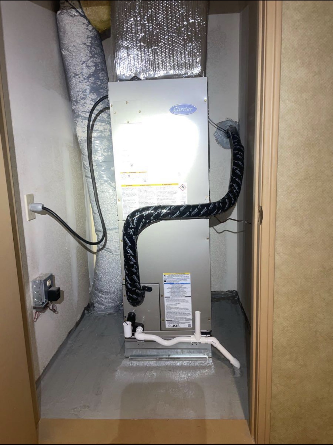 Completed indoor HVAC system installation