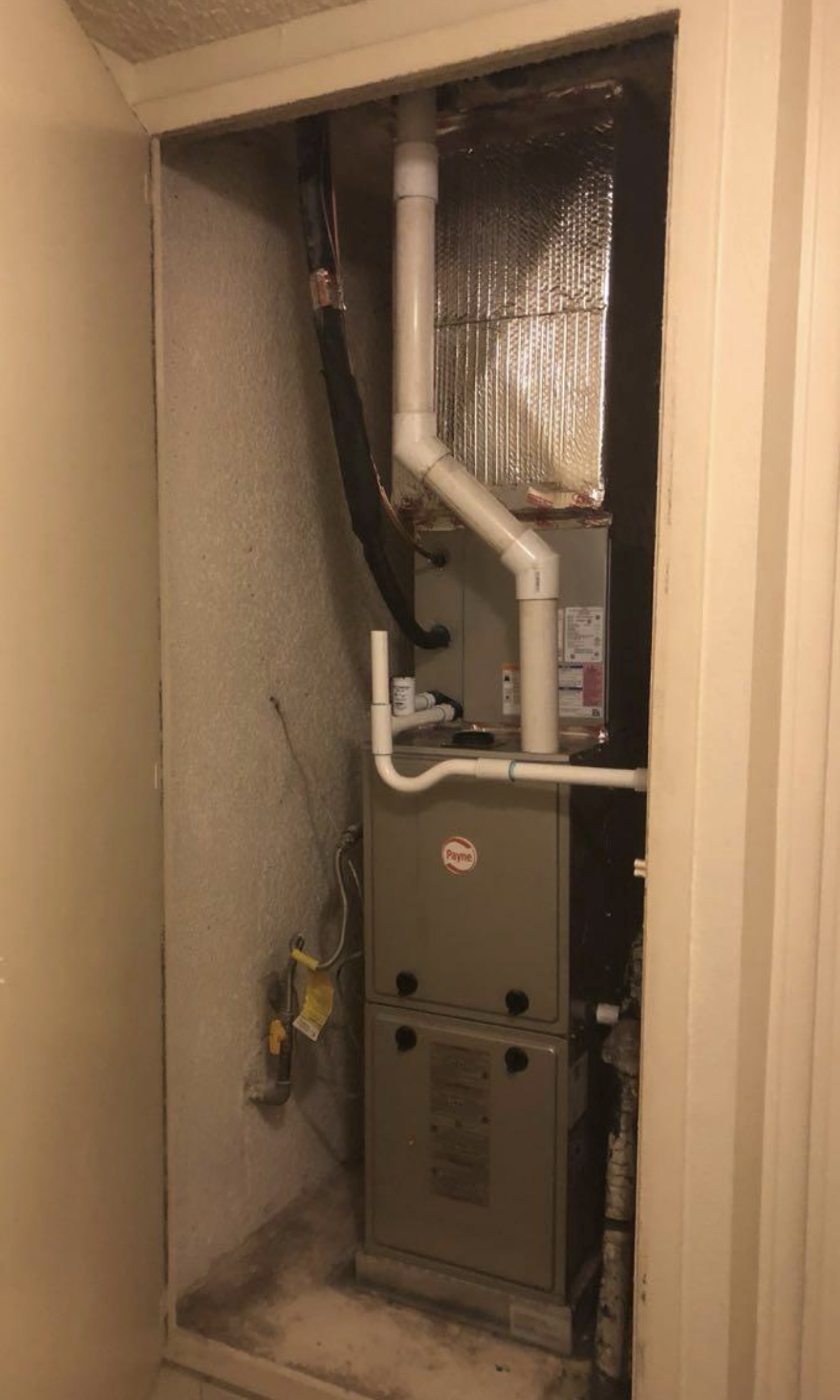 Completed furnace and coil installation