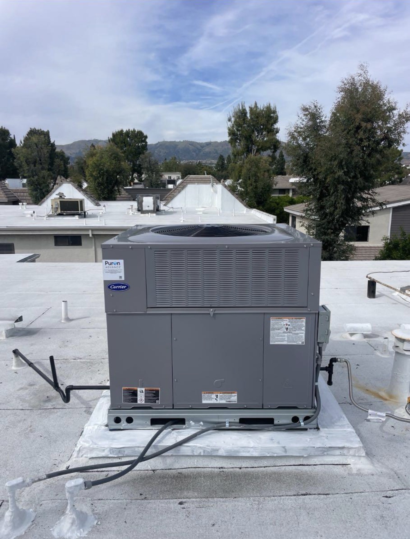 Completed rooftop package unit replacement