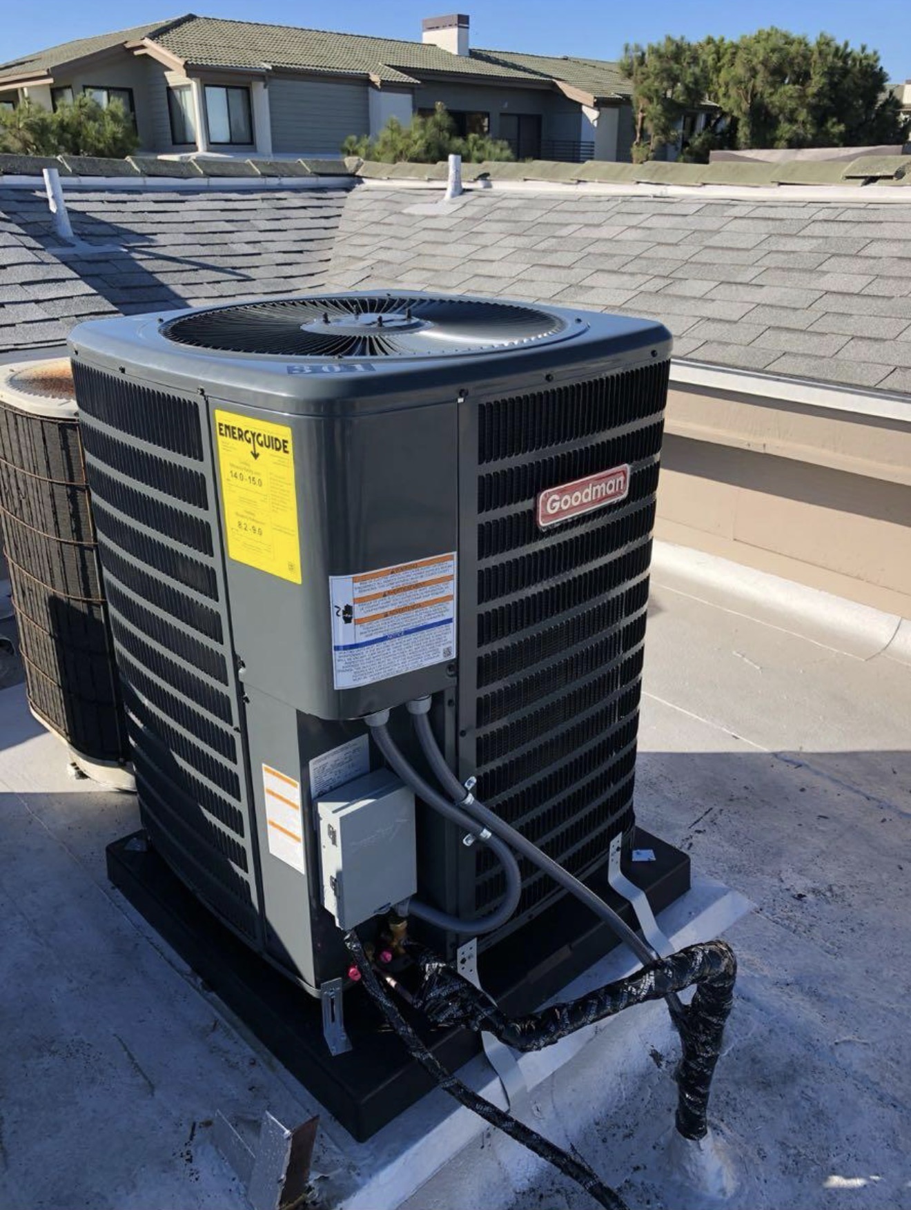Completed residential air conditioning installation