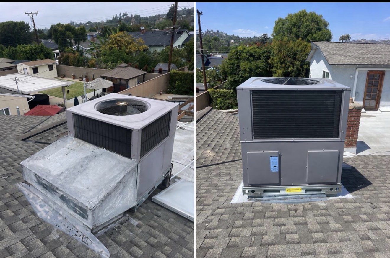 Completed rooftop HVAC installation